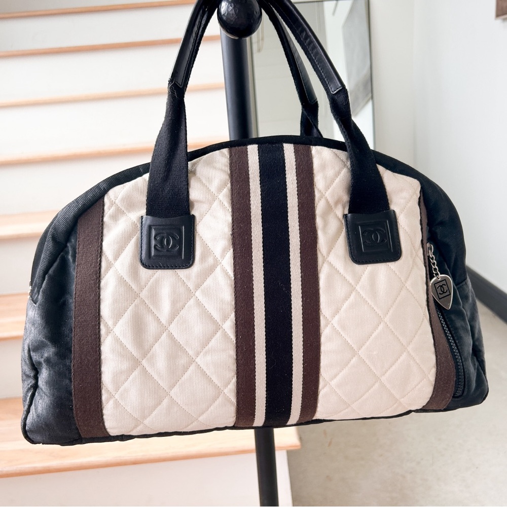 CHANEL rare authenticated bowler shaped gym bag!